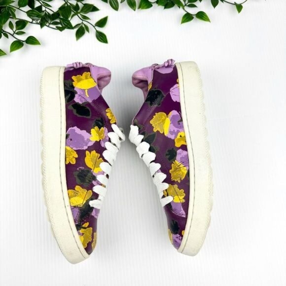 Coach Sneakers low-top platform sneakers Purple Floral 8.5 - Picture 4 of 11